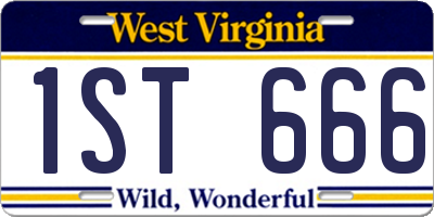 WV license plate 1ST666