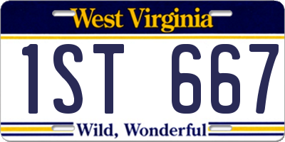 WV license plate 1ST667