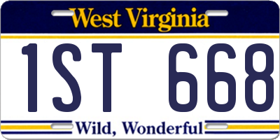 WV license plate 1ST668