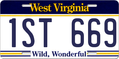 WV license plate 1ST669