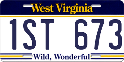 WV license plate 1ST673