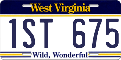 WV license plate 1ST675