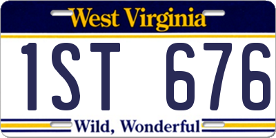 WV license plate 1ST676
