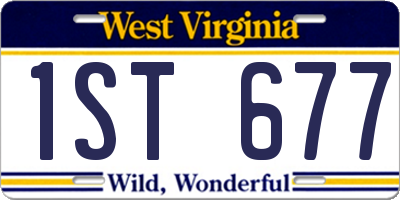 WV license plate 1ST677