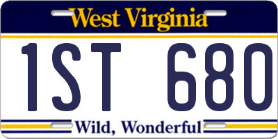 WV license plate 1ST680