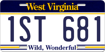 WV license plate 1ST681