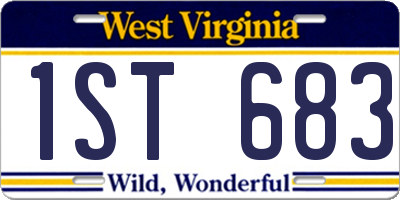WV license plate 1ST683