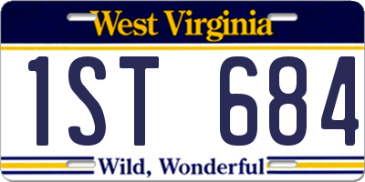 WV license plate 1ST684