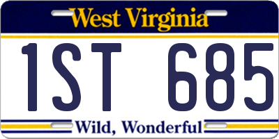 WV license plate 1ST685