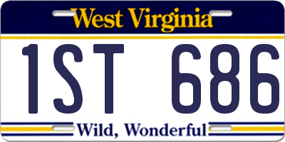 WV license plate 1ST686