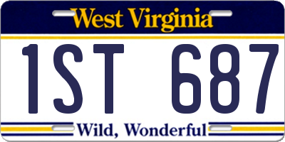 WV license plate 1ST687