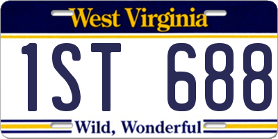 WV license plate 1ST688