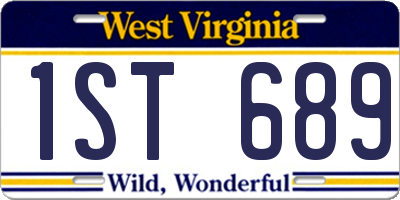 WV license plate 1ST689
