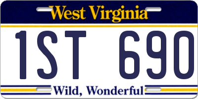 WV license plate 1ST690