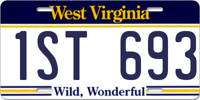 WV license plate 1ST693