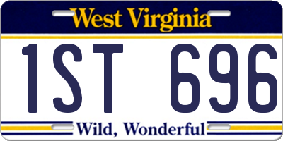 WV license plate 1ST696
