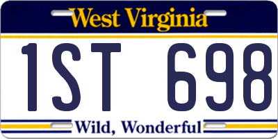 WV license plate 1ST698
