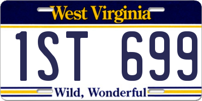 WV license plate 1ST699