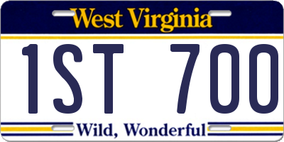WV license plate 1ST700