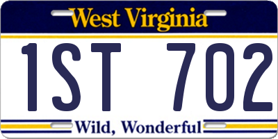 WV license plate 1ST702