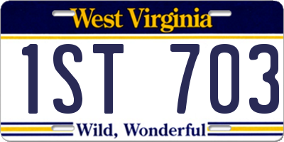 WV license plate 1ST703