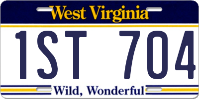 WV license plate 1ST704