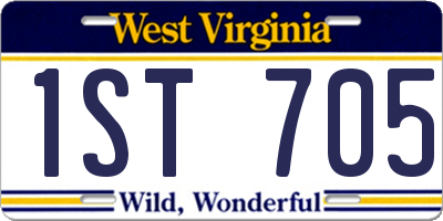 WV license plate 1ST705