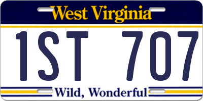 WV license plate 1ST707