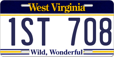 WV license plate 1ST708