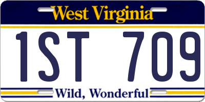 WV license plate 1ST709