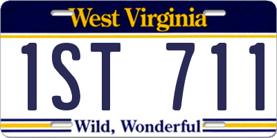 WV license plate 1ST711
