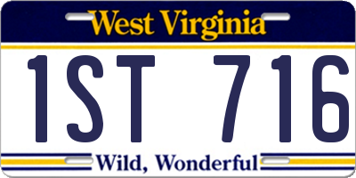 WV license plate 1ST716
