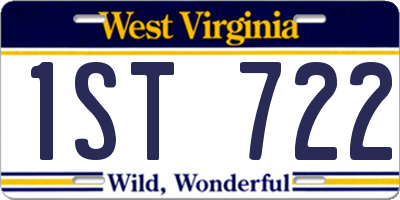 WV license plate 1ST722