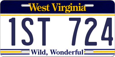 WV license plate 1ST724