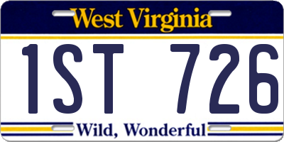 WV license plate 1ST726