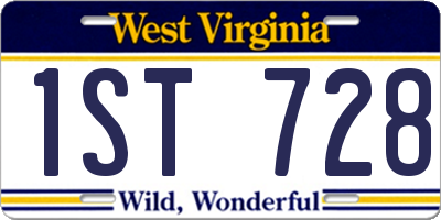 WV license plate 1ST728