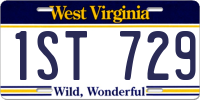 WV license plate 1ST729