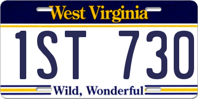 WV license plate 1ST730