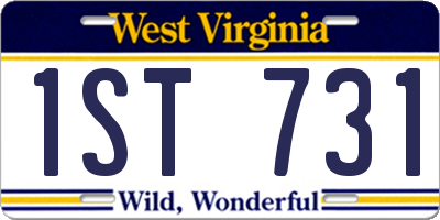 WV license plate 1ST731