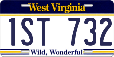 WV license plate 1ST732
