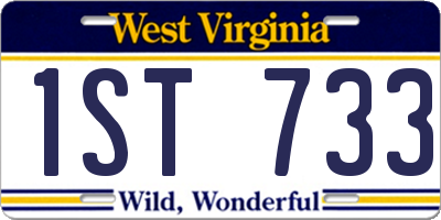 WV license plate 1ST733