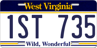 WV license plate 1ST735