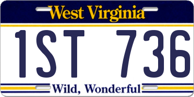 WV license plate 1ST736