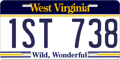 WV license plate 1ST738