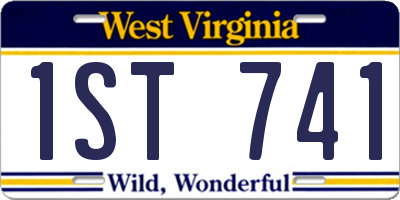 WV license plate 1ST741