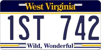 WV license plate 1ST742