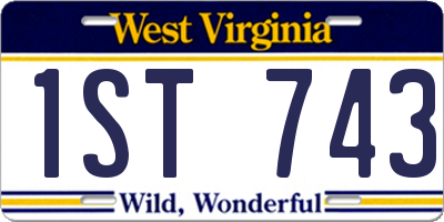 WV license plate 1ST743