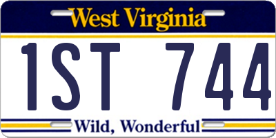 WV license plate 1ST744
