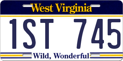 WV license plate 1ST745