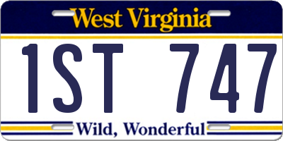 WV license plate 1ST747